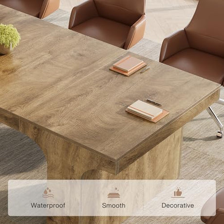 Tribesigns 70.87" W x 31.5" D Executive Conference Table for 6-8, Large Office Meeting Table, Simple Computer Writing Desk Workstation for Meeting Room, Boardroom, Wood Grain Tribesigns