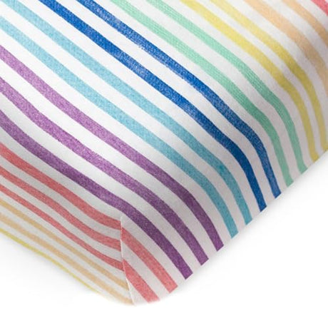 HonestBaby unisex-baby Fitted Crib Sheets Set Standard Mattress, 100% Organic Cotton Baby Boys, Girls, Neutral, 1 Pack - Watercolor World, One Size HonestBaby