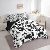 Erosebridal Cow Print 7 Piece Bed in a Bag King,Milk Cow Cattle Bedding Set Bed Sheets for Kids Teens Adults,Wild Animal Farmhouse Comforter Set,Black White Bull Cowhide Sheet Set with Comforter Erosebridal