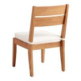 Linon Barlow Teak Outdoor Armless Set of 2 Dining Chairs and Cushions in Natural Linon