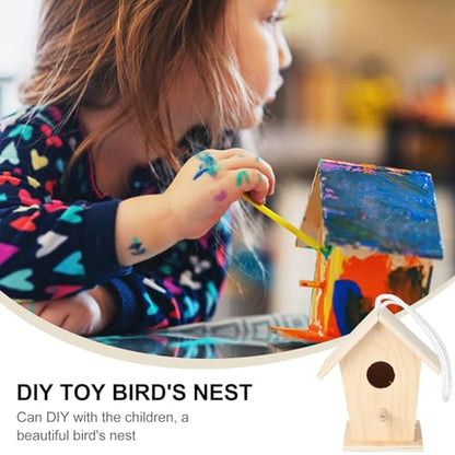 FRCOLOR Nuthatch Bird House Birdhouse Making Craft Supplies Unfinished Wood Birdhouse Kits Birdhouses to Paint Paintable Bird House Small Bird Toys Rural Child Decorations Wooden