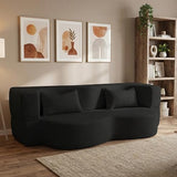 LIANGFU 78 Inch 2-in-1 Convertible Sofa,Futon Folding Sofa Bed,Pull Out Sofa Bed Boneless Couch with 2 Pilow,oveseat Sleeper Floor Sofa for Bedroom Living Room Office, Apartment(Teddy, Black) LIANGFU