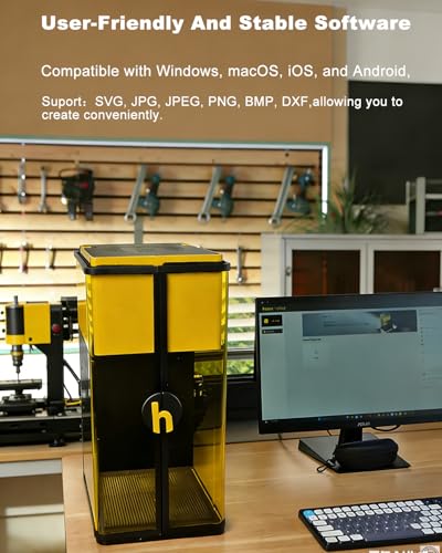 hansmaker D1 Ultra 30W Fiber & 20W Diode Dual Laser Engraver, 16MP Camera Auto Position, 0.03mm High Precision, 220x220mm Working Area, 3D Lazer Cutter Engraving Machine & Tools for Metal Wood Leather hansmaker