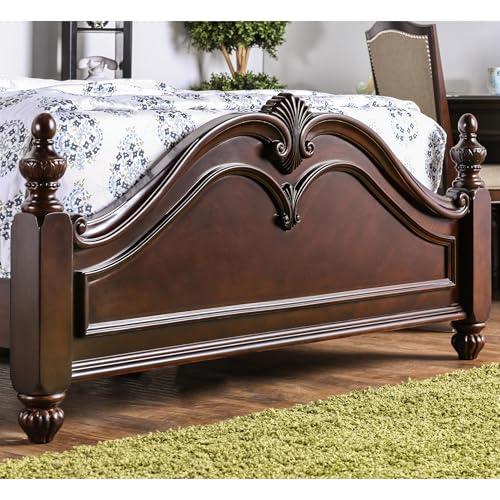 Furniture of America FOA Ruben 3pc Cherry Wood Panel Bedroom Set - Queen + Nightstand + Chest Furniture of America