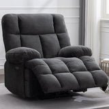 Oversized Power Zero Gravity Recliner Chairs for Adults, Electric Reclining 0 Gravity Chair for Big Man,Soft Fabric Overstuffed Single Recliners with USB Charger Port for Living Room, Grey