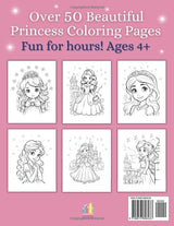 Princess Coloring Book: Over 50 Cute Princess Coloring Pages For Girls, Kids, Toddlers Ages 4+ WoodArtSupply