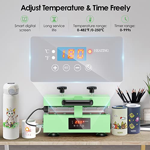 SLIMSTY Tumbler Heat Press Machine,110V Auto Timer Cup Mug Heat Press Machine for 11-30oz Sublimation Straight Tumbler Bottles,Ceramic Mugs,Glass Cans Heat Transfer Print with Temp&Timer Setting