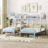 Bellemave Triple Metal Bunk Bed for 3 Kids, Twin Over Twin Over Twin Size Bunk Bed Bellemave