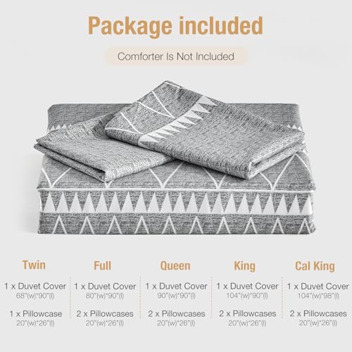 Lekesky Duvet Cover Queen Size, Grey Breathable Comforter Cover Queen Size 3pc Ultra Soft Brushed Bedding Duvet Cover Set with Zipper Ties (1 Duvet Cover 90x90 inches with 2 Pillow Cases) Lekesky