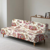 Xorudoydet Bohemian Floral Print Stretch Sofa Slipcover Armless Futon Cover Fitted Furniture Protector Polyester Spandex Washable Armless Sofa Cover Folding Couch Covers Xorudoydet