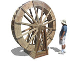 SamsGazebos Craftsman Style Japanese Wood Water Wheel with Stand 8 ft SamsGazebos