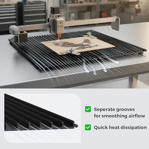 Cloudray 400x400mm Honeycomb Laser Bed with 4 Positioning Fixture Clamps, Desktop Laser Engraver Accessories, Honeycomb Working Table for CNC Laser Cutter, Each Working Area 15.7"x3.9", 4PCS, Black Cloudray