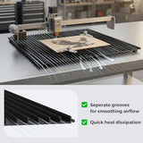 Cloudray 400x400mm Honeycomb Laser Bed with 4 Positioning Fixture Clamps, Desktop Laser Engraver Accessories, Honeycomb Working Table for CNC Laser Cutter, Each Working Area 15.7"x3.9", 4PCS, Black Cloudray