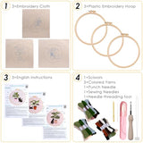 Peotclola Punch Needle Kit for Adults,3 Sets Punch Needle Kits Beginner DIY Embroidery Starter Set with Tools for Home Decoration, Family, Friends Gifts Cats