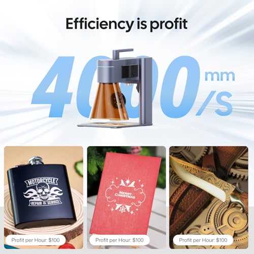 LaserPecker LP4 (Deluxe) Dual Laser Engraver for Almost All Materials, 10W Diode + 2W IR Dual Laser Engraver 240000mm/min High Speed Ultra Precise Laser Engraver for Metal Leather Wood Acrylic LaserPecker