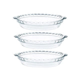 Pyrex - Glass Pie Plates - 3 Pack (9.5 inchex x 1.5 inches) Pyrex