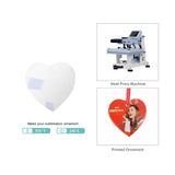 PYD Life 24 PCS Sublimation Ornament Blanks Glass 3 Inch Heart Shaped Ornament with Red Ribbon for DIY Crafting Personalized Home Christmas Decor Bulk PYD Life