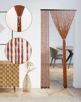 Erfolkerz 52 Strands Beaded Curtain for Doorways -35.4"x79"- Handmade Natural Beaded Curtains，Boho Doorway Wood and Bamboo Bead Curtain-As Insect Screen/Room Divider-Brown Erfolkerz