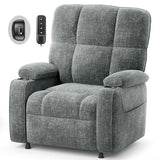 AMADA HOMEFURNISHING Power Recliner Chair for Adults, One-Touch Synchronized Electric Recliner with USB Ports, Cup Holder & Side Pockets, Thick Seat Cushion, Chenille, Living Room & Bedroom