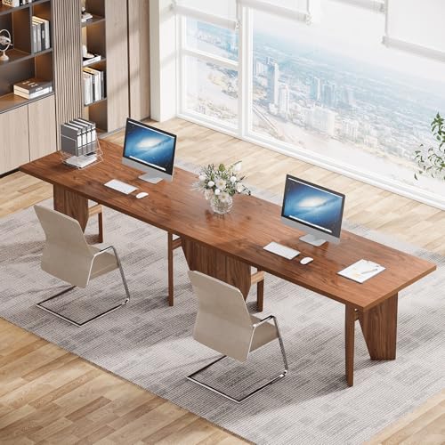 Tribesigns 5.3ft Conference Table for 4-6 People, Rectangular Conference Room Table, Large Wooden Meeting Table for Office, Brown Tribesigns