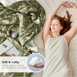 Joiedomi Queen Comforter Set Olive Green, 3 Pieces Floral Queen Bedding Set with 1 Soft Reversible Botanical Comforter and 2 Pillow Shams, Bed in a Bag for All Seasons Joiedomi