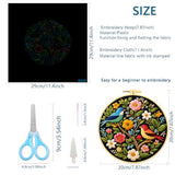 Zhenqing Floral Tree with Birds Embroidery Kit for Beginners, Pre-Printed 29x29cm Cotton Fabric with 20cm Hoop, Colorful Spring Garden Design (C0239)