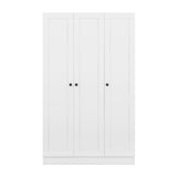 3 Door Wardrobe Armoire Closet with Shutter Doors Freestanding Wardrobe Cabinet with Shelevs and Hanging Rod Clothes, Cabinet Organizer, 21.1"D x 41.4"W x 66.9"H (White) Bellemave