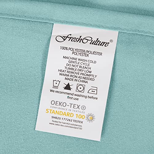 FreshCulture Twin Flat Sheet - Hotel Quality Twin Flat Sheet Only - Brushed Microfiber Top Sheet - Ultra Soft & Breathable - Wrinkle-Free - Easy Care - Single Flat Sheet (Twin, Spa Blue) FreshCulture