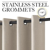 NICETOWN 100% Blackout Linen Curtain for Patio Sliding Door, W100 x L84 in Room Divider Curtain for Bedromm, 2-Sided Faux Linen Physical Shading Thermal Insulated Privacy Drape, Natural, 1 Panel NICETOWN