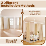 BONPALLY Room Divider Curtain Rod for Wide Space Room Separation, 28-171inch(W) 4-10ft(H) Adjustable No Drilling Tension Curtain Rods, Heavy Duty Temporary Privacy Wall Divider, White Bonpally