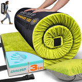 Gaialoop 3 Inch Memory Foam Camping Mattress, Dual Layer Thick Sleeping Camp Pad for Car Tent Cot, Roll-Up Portable Glamping Floor Bed for Guests Sleepover[Cot: 72 * 24 * 3"] Gaialoop