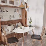 COZYCASA Dining Table Oval 47.2" Mid Century Modern White Kitchen Dinner Table Simple Table for Home Office Kitchen Living Room Bistro Cafe, Computer Writing Desk, White (Oval) COZYCASA