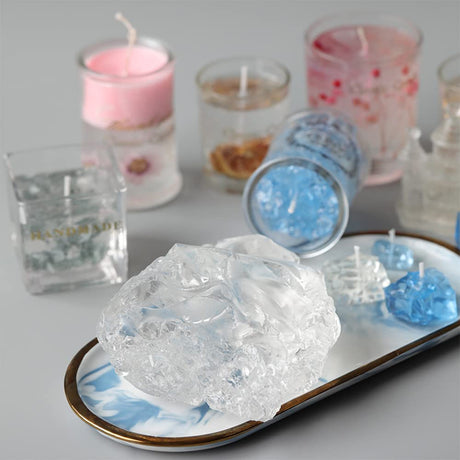 TooGet Transparent Jelly Wax DIY Candle Making Gel Wax Handmade Material Crystal Gel Candle for Candle Making and Handcraft Scented Wax Candles Supplies - 14 OZ TooGet