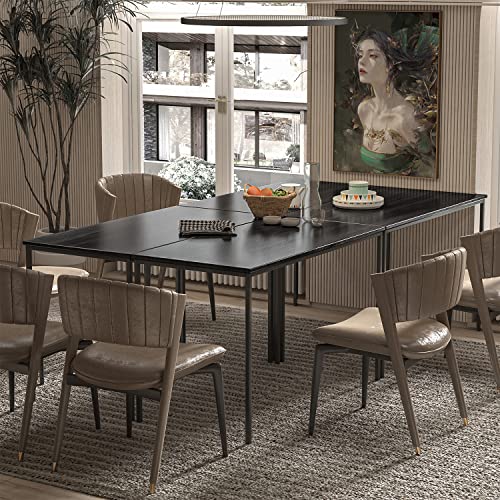 Bonzy Home Conference Tables 9ft Office Computer Desk for Meeting Room Study Writing Printer Podcast Table Save Space Design for 10 People Modern Black 4PCS (110.2"x47.2"x29.5", Black) Bonzy Home