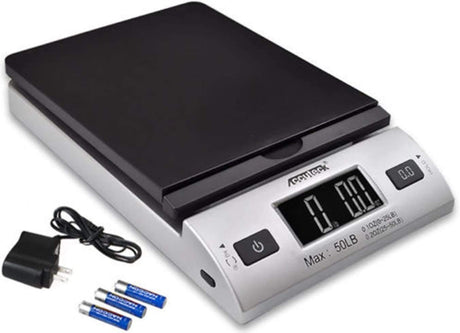 ACCUTECK All-in-1 Series W-8250-50bs A-Pt 50 Digital Shipping Postal Scale with Ac Adapter, Silver ACCUTECK