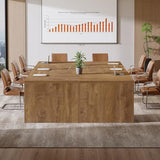 Tribesigns 6 ft Conference Table for 6-8 People, 71-Inch Rectangular Executive Meeting Table for Office, Farmhouse Sturdy Business Desk for Office Conference Room, Brown Tribesigns