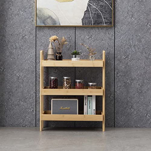 PELYN Console Table, Entryway Table with 3 Tier Storage Shelves, Bamboo Sofa Table for Entryway, Living Room, Hallway, Couch, Kitchen, Bathroom - WoodArtSupply