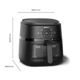 Philips Air Fryer 2000 Series 13-in-1 functions, 6.6 Quarts, Compact Design with Cooking Window, Black, (NA230/00) Philips Kitchen Appliances