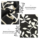 METAHOTS King Size Comforter Set - 7 Pieces White Floral Botanical Printed on Black King Comforter Set with Sheets, Soft Lightweight Microfiber Bedding Set for All Season(104"X90") METAHOTS
