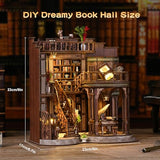 3DVASE Book Nooks for Adults, DIY Miniature Dollhouse Book Nook Kit, Model Kits Craft Kits for Adults, 3D Wooden Puzzle Book Nook Craft Bookshelf Decor, Adult Craft Kits Gift with Led Light