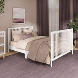 Dream On Me Hygge 5-in-1 Convertible Full-Size Baby Crib in Vintage White Oak, GreenGuard Gold & BSA, Converts to Toddler, Day & Full-Size Bed, Adjustable Mattress Heights, Modern Nursery