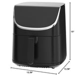 Gourmia Air Fryer Oven Digital Display 7 Quart Large AirFryer Cooker 12 Touch Cooking Presets, XL Air Fryer Basket 1700w Power Multifunction GAF716 Black and Stainless Steel Accents FRY FORCE 360° Gourmia