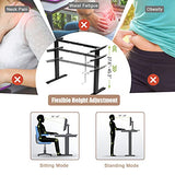 Tangkula Hand Crank Stand Up Desk Frame, Manual Height Adjustable Standing Workstation with Foldable Crank Handle, Cable Management Tray, Headphone Hook, Ergonomic Sit Stand Desk Frame for Home Office Tangkula