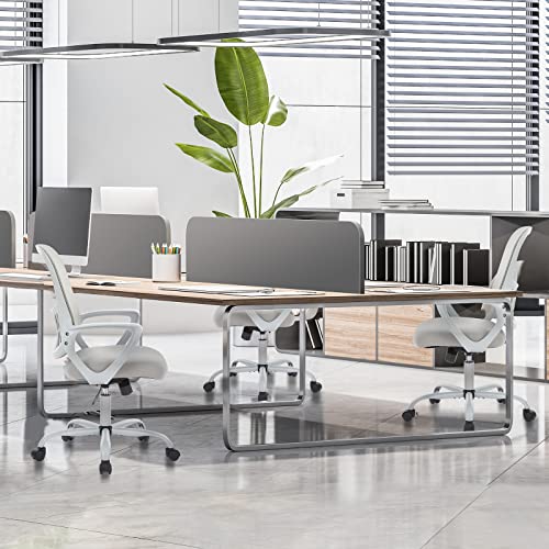 Office Chair, Mid Back Computer Ergonomic Mesh Desk with Larger Seat, Executive Height Adjustable Swivel Task with Lumbar Support and Armrests for Women Adults SMUGDESK