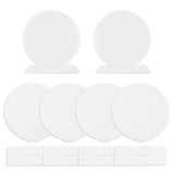 PYD Life 6 Pack Sublimation Acrylic Sign Plaque Display Blanks 5.9" Round with 5.1" x 1.8" Sublimation Acrylic Sheets Stand Thickness 1/6"(4mm) Custom Table Sign for Store Restaurant Party PYD Life