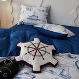 Simple&Opulence 100% Organic Cotton Duvet Cover for Kids Teens,3 Pieces Soft Cartoon Comforter Cover with Zipper Closure, Boys Bedding Set with Sailboat Pattern,Twin Simple&Opulence