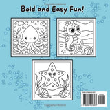 Bold and Easy Ocean Animals Coloring Book: 45+ Under The Sea Coloring Pages With Cute Under the Sea Animals | Great Off Screens Activity for Adults, Teens and Kids Who Love to Color and Relax WoodArtSupply