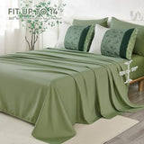 Dinjoy Green King Size Comforter Set,Striped Bed in a Bag King 7 Pieces Soft Microfiber Bedding Comforters Sets Boho Bed Complete Set for Summer All Season Dinjoy