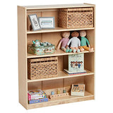 ECR4Kids Classic Bookcase, 48in, Adjustable Shelves, Natural ECR4Kids