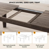 SoarFlash 5 Piece Extendable Dining Table Set for 4-8 Person, Wooden Dining Room Table with 4 Chairs for Gatherings, Meeting for Small Kitchens, Dining Office Areas(Grey/Grey) SoarFlash